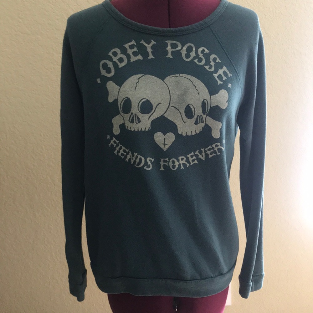 Obey green long sleeve